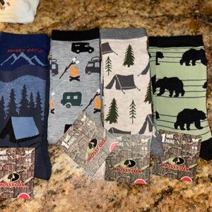 Mossy Oak Men's Adventure Casual Socks - Blue, Gray, Green, Black